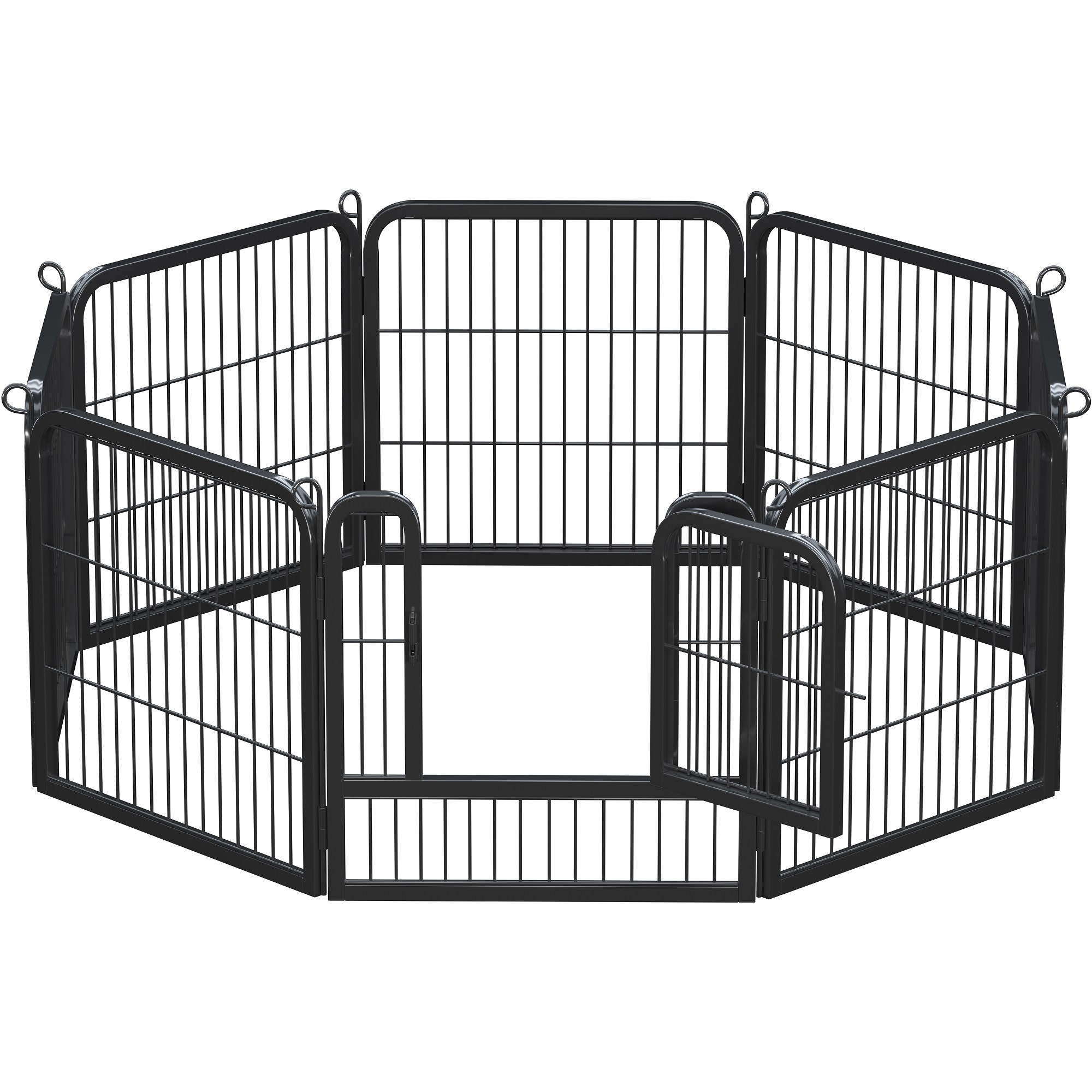 Topeakmart Black 8 Panels Metal Dog Playpen