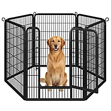 Yaheetech 6-Panel Metal Dog Playpen with Door - 40" Tall