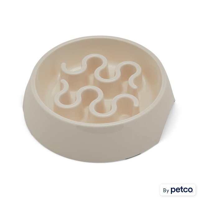 EveryYay Take It Slow White Slow Feeder Pet Bowl