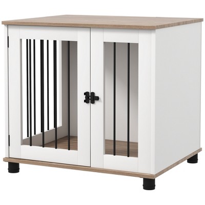 PawHut Walnut Side Table Crate